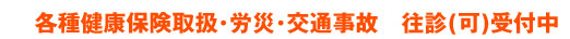 各種健康保険取扱･労災･交通事故　往診(可)受付中